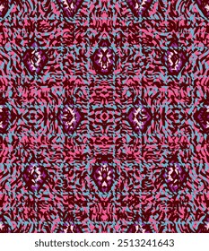 Abstract geometric lines waves seamless rug pattern. Vector texture design