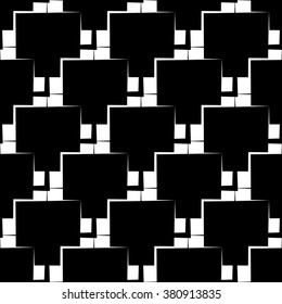 Abstract geometric linked squares pattern. Seamlessly repeatable at edges.