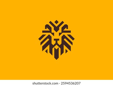 Abstract Geometric Lion Logo – A bold geometric lion design, symbolizing strength, leadership, and courage.