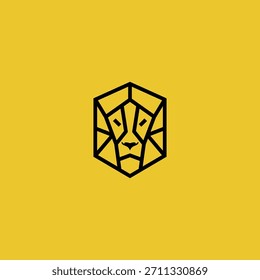 Abstract Geometric Lion Logo Design