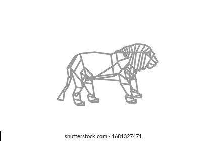 Imagen abstracta del vector de león geométrico
