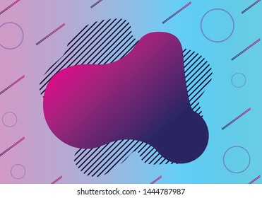 Abstract geometric liquid shape with bright gradient colors. eps 10