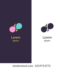 Abstract geometric logo with circular shapes, vibrant colors, and a minimalistic design. Suitable for branding, startups, or creative agencies with a modern approach.