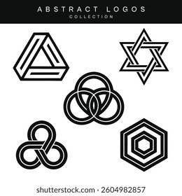 Abstract Geometric Logo Collection Modern Minimalist Symbol Pack for Branding and Design