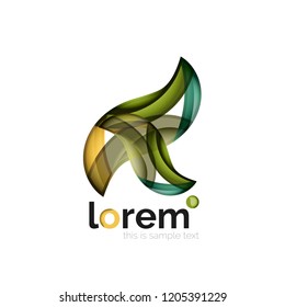 Abstraktes geometrisches Logo mit überlappenden, glatten Formen, Vektorsymbol