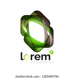 Logotipo geométrico abstrato criado com formas suaves sobrepostas, ícone de negócios vetorial