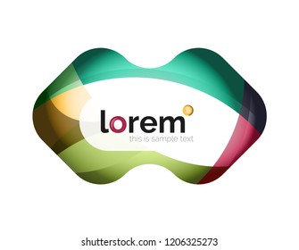 Abstract geometric logo created with overlapping smooth shapes, vector business icon