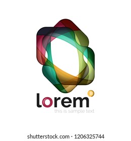 Abstraktes geometrisches Logo mit überlappenden, glatten Formen, Vektorsymbol