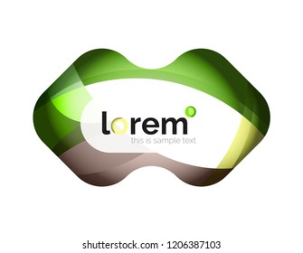 Abstract geometric logo created with overlapping smooth shapes, vector business icon