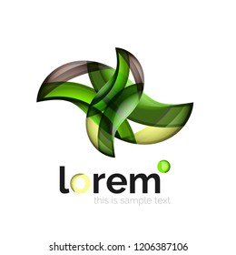 Abstraktes geometrisches Logo mit überlappenden, glatten Formen, Vektorsymbol