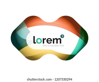 Abstract geometric logo created with overlapping smooth shapes, vector business icon
