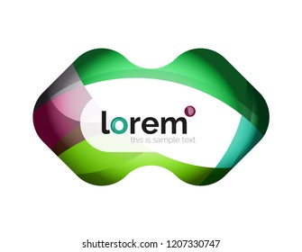 Logo geométrico abstracto creado con formas lisas superpuestas, icono de negocio vectorial