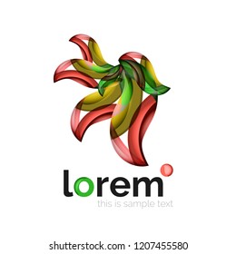 Abstraktes geometrisches Logo mit überlappenden, glatten Formen, Vektorsymbol