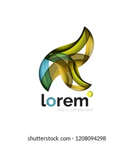 Abstraktes geometrisches Logo mit überlappenden, glatten Formen, Vektorsymbol