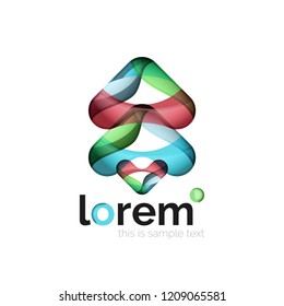 Abstraktes geometrisches Logo mit überlappenden, glatten Formen, Vektorsymbol