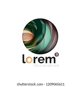 Abstraktes geometrisches Logo mit überlappenden, glatten Formen, Vektorsymbol