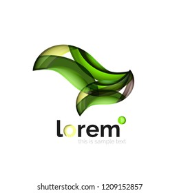 Abstract geometric logo created with overlapping smooth shapes, vector business icon