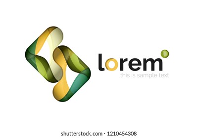 Logotipo geométrico abstrato criado com formas suaves sobrepostas, ícone de negócios vetorial
