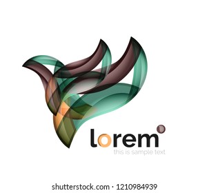 Abstract geometric logo created with overlapping smooth shapes, vector business icon