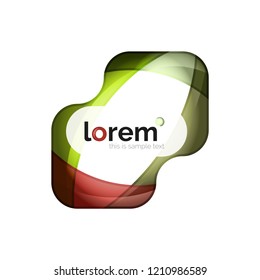 Abstract geometric logo created with overlapping smooth shapes, vector business icon