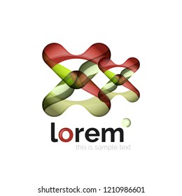 Abstraktes geometrisches Logo mit überlappenden, glatten Formen, Vektorsymbol