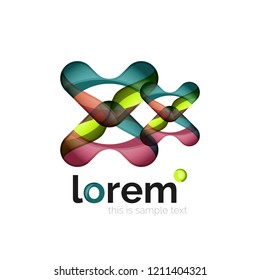 Abstraktes geometrisches Logo mit überlappenden, glatten Formen, Vektorsymbol