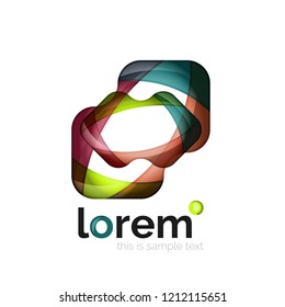 Logotipo geométrico abstrato criado com formas suaves sobrepostas, ícone de negócios vetorial