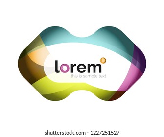 Logo geométrico abstracto creado con formas lisas superpuestas, icono de negocio vectorial