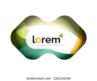 Abstract geometric logo created with overlapping smooth shapes, vector business icon