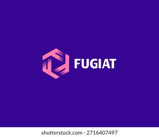 Logotipo geométrico Abstractas. Hexágono creativo de las letras F signo de Vector. Símbolo inmobiliario de construcción universal.