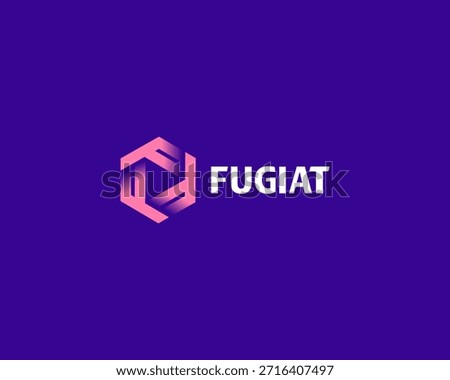 Abstract geometric logo. Creative hexagon from letters F vector sign. Universal construction real estate symbol.