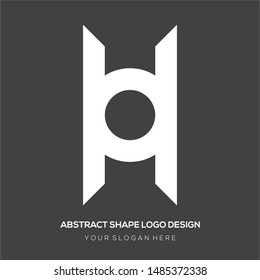 abstract geometric logo design black white initials shapes lines round