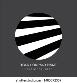 abstract geometric logo design black white initials shapes lines round