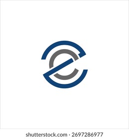Diseño geométrico Abstractas del logotipo con los Elementos circulares azules y grises en el fondo blanco