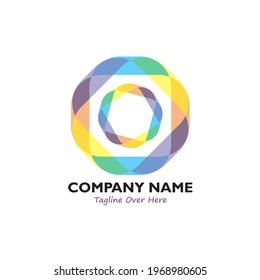 Resumen del diseño del logotipo geométrico. Se puede usar para marca comercial o de empresa. el diseño colorido hace más vivo y cómodo. 