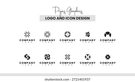 Coleção de design de logotipo geométrico abstrato