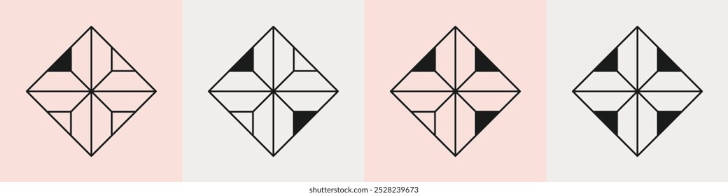 Conceito de design de logotipo geométrico abstrato. Ilustração do vetor de ícones.