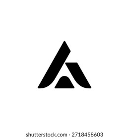 Abstractas diseño de logotipo geométrico con Formas triangulares superpuestas en negro