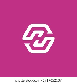 Diseño Abstractas de logotipo geométrico con Formas entrelazadas en un marco hexagonal