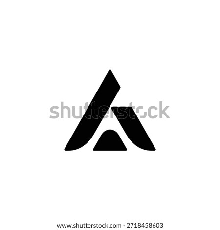 Abstract geometric logo design featuring overlapping triangular shapes in black