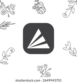 Abstract geometric logo design with flowers shape border background