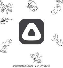 Diseño geométrico Abstractas del logotipo con el fondo del borde de la forma de las flores