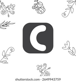 Abstrato design de logotipo geométrico com flores forma borda fundo