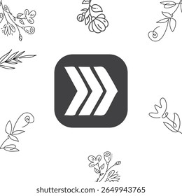 Abstract geometric logo design with flowers shape border background