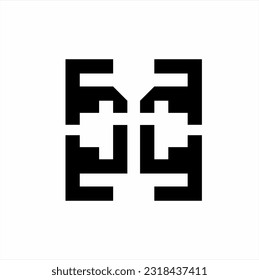 Abstract geometric logo design with letters S and A and a cross on negative space.