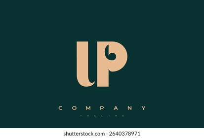 UP Abstract Geometric Logo Design. Modern and elegant logo design with simplistic typography elements, showcasing branding excellence.