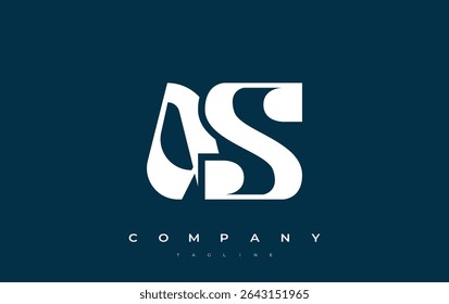 AS Abstract Geometric Logo Design. Modern and elegant logo design with simplistic typography elements, showcasing branding excellence.