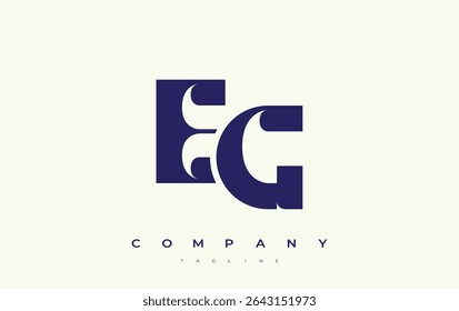 EG Abstract Geometric Logo Design. Modern and elegant logo design with simplistic typography elements, showcasing branding excellence.
