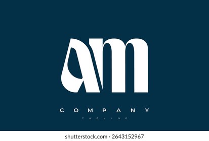 AM Abstract Geometric Logo Design. Modern and elegant logo design with simplistic typography elements, showcasing branding excellence.