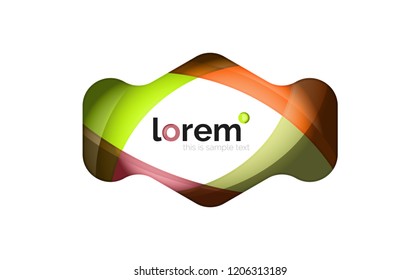Abstract geometric logo design, overlapping shapes, vector icons